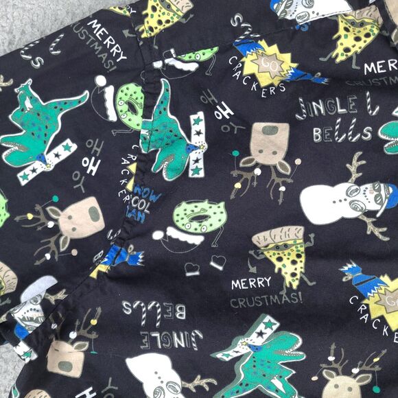 Rugby University Shirt Mens Large Black Colorful Christmas Funny Button Down - Picture 7 of 14